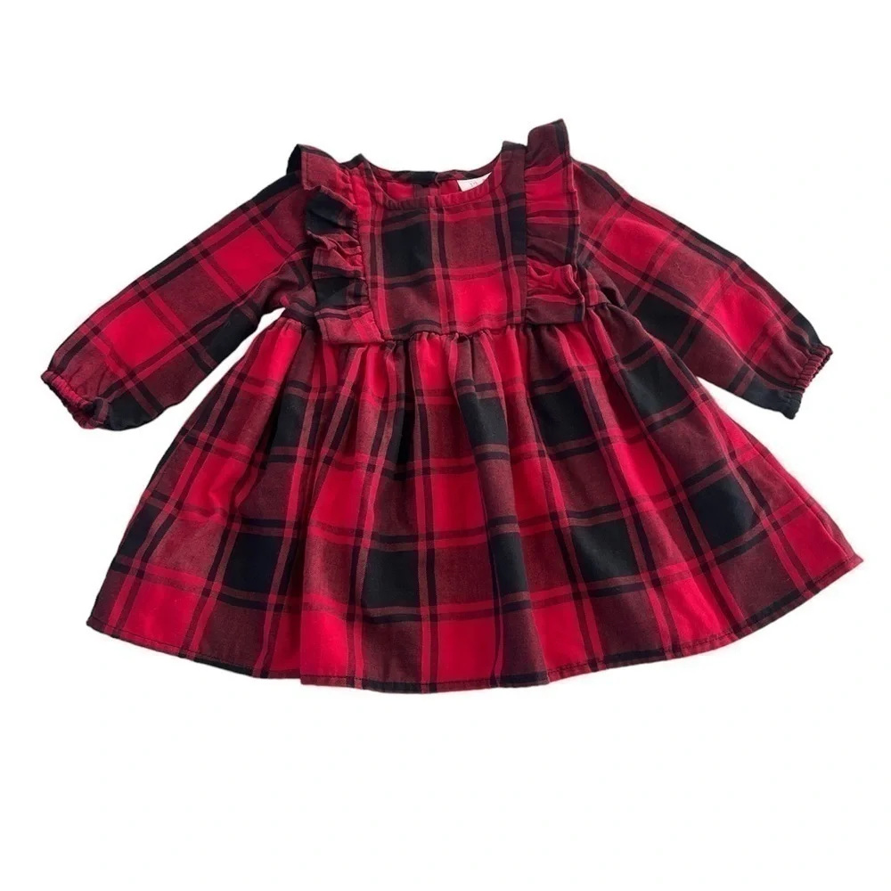 Flannel Children's Place dress, size 6-9 months.